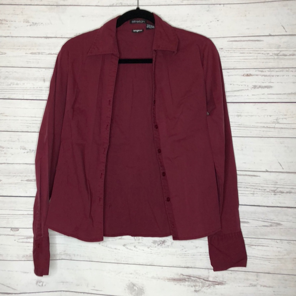 Crimson button up blouse